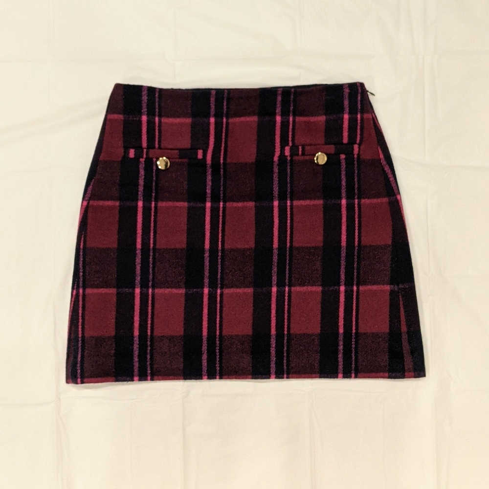 Plaid Pink and Navy Skirt